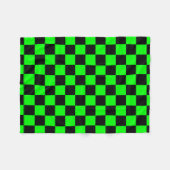 Neongroene zwarte vinkjes fleece deken (Voorkant (Horizontaal))