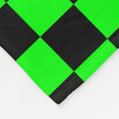 Neongroene zwarte vinkjes fleece deken (Hoek)