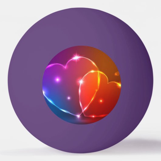 neonharten Valentijnsdag Pingpongbal (Voorkant)