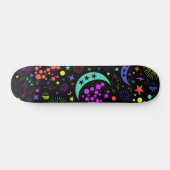 Neonhemelelementen, sterren, manen, planeten persoonlijk skateboard (Horizontaal)