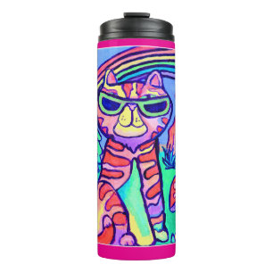 Neonkat Koel Kunstschilderij Pret Design Thermosbeker