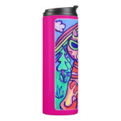 Neonkat Koel Kunstschilderij Pret Design Thermosbeker (Gedraaid links)
