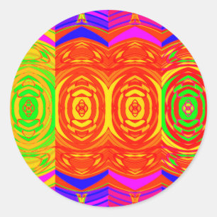 Neonkleuren Abstract Patroon Ronde Sticker