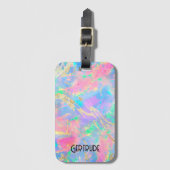 neonkleuren gemstone opal bagagelabel (Voorkant (verticaal))