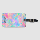 neonkleuren gemstone opal bagagelabel (Voorkant (horizontaal))