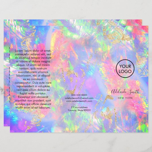 neonkleuren opal drievoudig brochure (Voorkant / Achterkant)