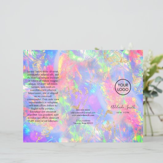 neonkleuren opal drievoudig brochure (Staand voorkant)