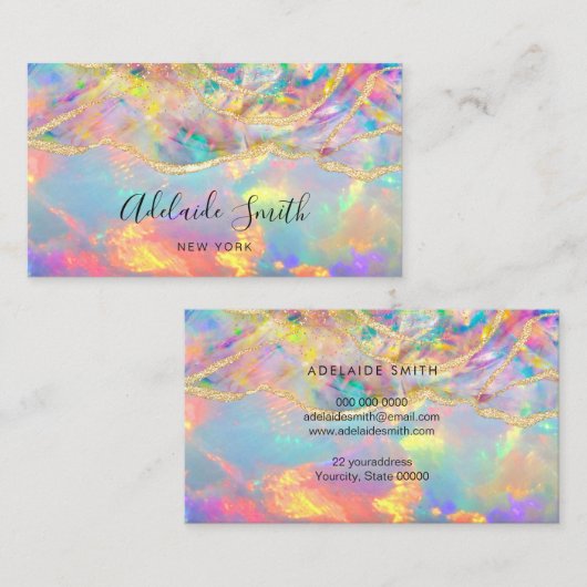 neonkleuren visitekaartje met minerale optische te (Voorkant / Achterkant)