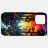 Neonkunst, psychedelisch dennenbos Case-Mate iPhone case (Achterkant (horizontaal))