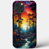 Neonkunst, psychedelisch dennenbos Case-Mate iPhone case (Achterkant)