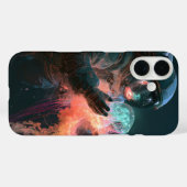 Neonkwal Astronaut Sterrenstelsel Hoestelcase Case-Mate iPhone Case (Achterkant (horizontaal))