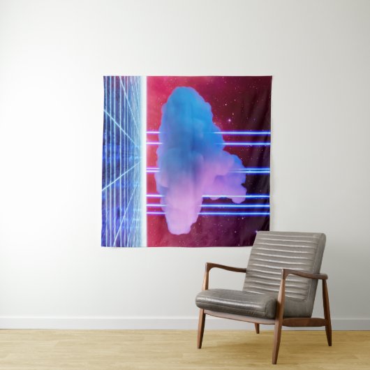 Neonlandschap: Wolk Wandkleed (In Situ (horizontaal))