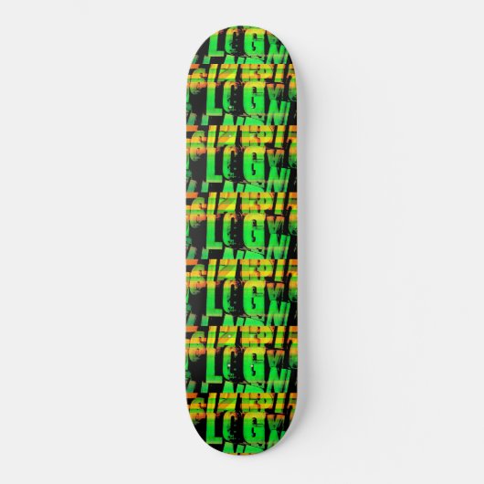 Neonletters en cijfers persoonlijk skateboard (Voorkant)