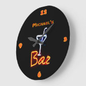 Neonlicht BAR Gepersonaliseerd BORD ManCave Grote Klok (Hoek)