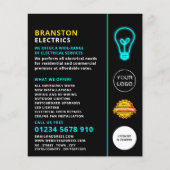 Neonlicht, elektricien Adverteren Flyer (Voorkant)