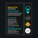 Neonlicht, elektricien Adverteren Flyer<br><div class="desc">Neon Light,  elektricien Adverteren flyers bij de Visitekaartje Store.</div>