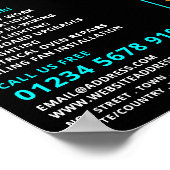 Neonlicht, elektricien Adverteren Poster (Hoek)