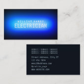Neonlicht geïnspireerd blauw visitekaartje (Voorkant / Achterkant)