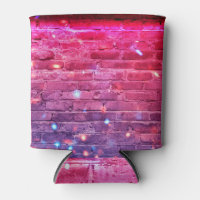 Neonlicht: lege bakstenen muur.