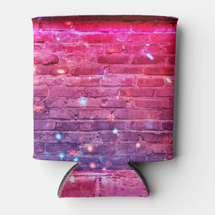 Neonlicht: lege bakstenen muur. blikjeskoeler