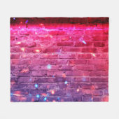 Neonlicht: lege bakstenen muur. fleece deken (Voorkant (Horizontaal))
