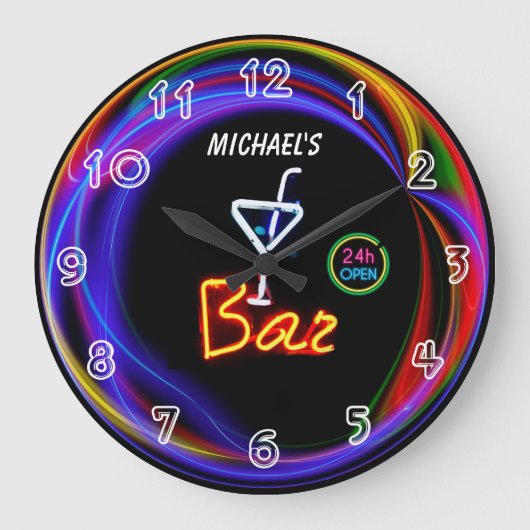 Neonlicht privé thuis gepersonaliseerde bar klok (Voorkant)