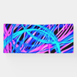 neonlicht show, blauw spandoek