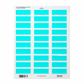 Neonlichtblauwe hexadecimale code 00ffff etiket (Full Sheet)