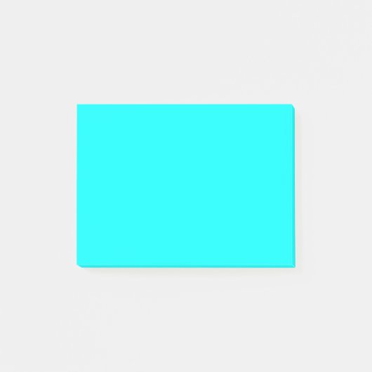 Neonlichtblauwe hexadecimale code 00ffff post-it® notes (Voorkant)