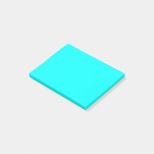 Neonlichtblauwe hexadecimale code 00ffff post-it® notes (Schuin)