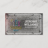 Neonlichten | bakstenen muur visitekaartje (Voorkant)