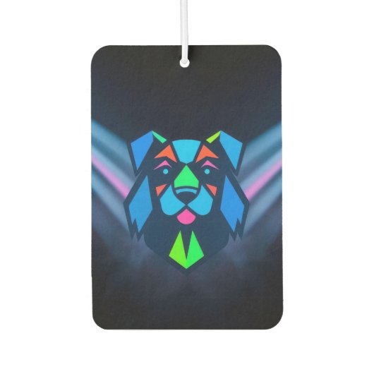 Neonlichten blauwe hond luchtverfrisser (Voorkant)