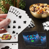 Neonlichten blauwe hond pokerkaarten (Insitu)