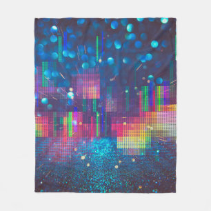 Neonlichten en een naadloos geometrisch patroon fleece deken