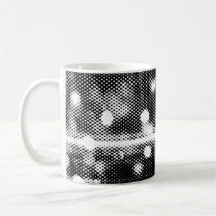 Neonlichten en een naadloos geometrisch patroon koffiemok