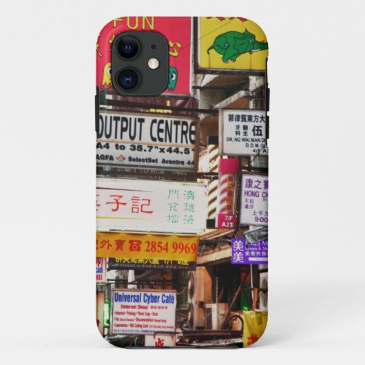 Neonlichten in de straten van Hong Kong Case-Mate iPhone Case (Achterkant)