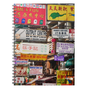 Neonlichten in de straten van Hong Kong Notitieboek