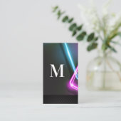 neonlichten | Zwart Tegel patroon Visitekaartje (Staand voorkant)