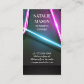 neonlichten | Zwart Tegel patroon Visitekaartje (Achterkant)