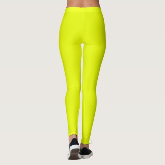 neonlichtgroene vaste kleur leggings (Achterkant)