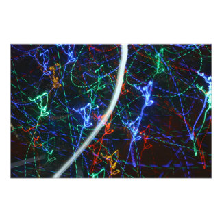 Neonlichtsporen Abstracte Fotografie. Cyberpunk Foto Afdruk