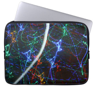 Neonlichtsporen Abstracte Fotografie. Cyberpunk Laptop Sleeve
