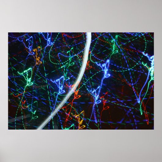 Neonlichtsporen Abstracte Fotografie. Cyberpunk Poster (Voorkant)