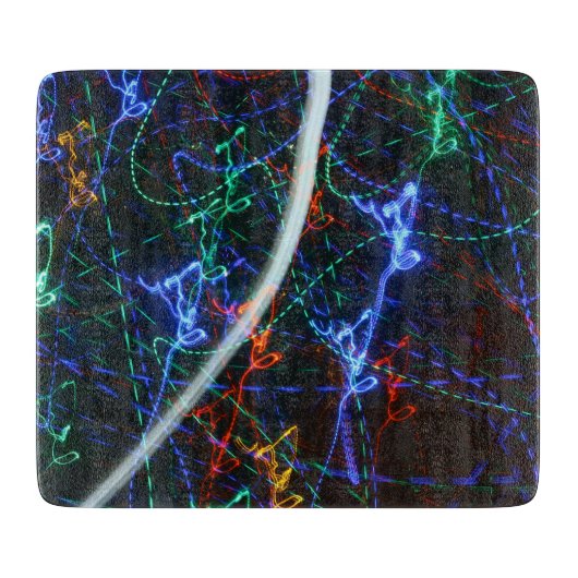 Neonlichtsporen Abstracte Fotografie. Cyberpunk Snijplank (Voorkant)