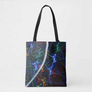 Neonlichtsporen Abstracte Fotografie. Cyberpunk Tote Bag