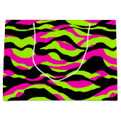 neonliefhebbers van zebra afdrukken groot cadeauzakje (Voorkant)