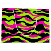 neonliefhebbers van zebra afdrukken groot cadeauzakje (Achterkant)