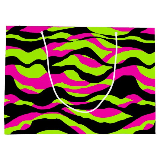 neonliefhebbers van zebra afdrukken groot cadeauzakje (Achterkant)