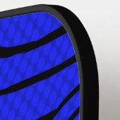 NeonLine 1 Blauw bewerkbare naam en Initialen Pickleball Paddle (Links Detail)
