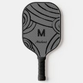 NeonLine 1 Grey Bewerkbare naam en Initialen Pickleball Paddle (Voorkant)